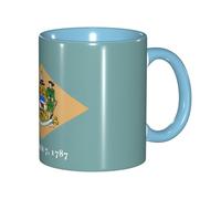 DUWAA Tasse en céramique imprimée drapeau du Delaware avec boîte cadeau, belles tasses à café pour vacances, anniversaire, café, lait, 6 couleurs