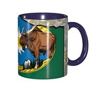 DUWAA Tasse en céramique imprimée du drapeau du Montana abstrait Map03 avec boîte cadeau, belles tasses à café pour les vacances, cadeau d'anniversaire, café, lait, 6 couleurs
