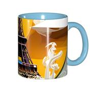 DUWAA Tasse en céramique imprimée Tour Eiffel Paris avec boîte cadeau, belles tasses à café pour les vacances, anniversaire, café, lait, 6 couleurs