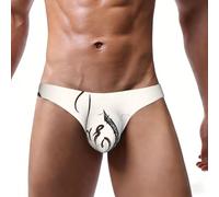 DUWAA Tour Eiffel imprimé pour homme, sous-vêtements de bikini de soutien pour hommes, S-4XL, slip d'entraînement extensible doux et extensible à ceinture large, Noir , S