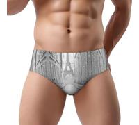 DUWAA Tour Eiffel Paris Street Red Umbrella Print Mens Bikini Briefs Low Rise Underpants Best Underwear For Men With 3D Support Daily Wear, Noir , XL