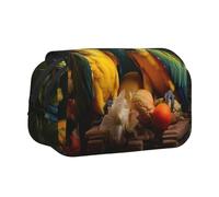 DUWAA Trousse à crayons avec fermeture éclair - Motif perroquet d'été - Transparente - Trousse de maquillage - Trousse de maquillage multifonction