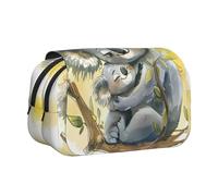 DUWAA Trousse à crayons avec fermeture éclair transparente et motif koala avec imprimé maman et bébé