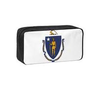 DUWAA Trousse à crayons avec imprimé drapeau de l'État du Massachusetts - Grande capacité - Pochette pour marqueur, porte-monnaie, bureau