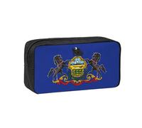 DUWAA Trousse à crayons de grande capacité avec imprimé drapeau de l'État de Pennsylvanie, pochette pour marqueur, porte-monnaie, organiseur de papeterie de bureau