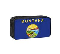 DUWAA Trousse à crayons de grande capacité avec imprimé drapeau de l'État du Montana - Pochette à crayons - Pochette pour pièces de monnaie - Organiseur de papeterie de bureau