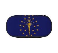 DUWAA Trousse à crayons fonctionnelle avec imprimé drapeau de l'État de l'Indiana