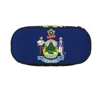 DUWAA Trousse à crayons fonctionnelle avec imprimé drapeau de l'État du Maine