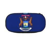 DUWAA Trousse à crayons fonctionnelle avec imprimé drapeau de l'État du Michigan - Trousse à crayons légère