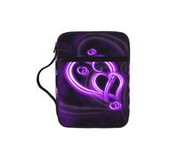 DUWAA Trousse à maquillage multifonction avec poignée et compartiments Motif amour Violet