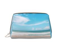 DUWAA Trousse de toilette en cuir avec impression « Beautiful View Of The Sea1 » pour homme et femme, cadeau de voyage, pour salle de bain, douche, articles de toilette, doré, One Size