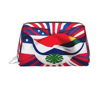 DUWAA Trousse de toilette en cuir imprimé drapeau du Costa Rica pour homme et femme, cadeau de voyage, salle de bain, douche, articles de toilette, Argenté, One Size