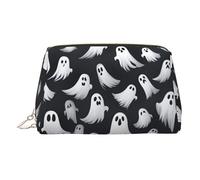 DUWAA Trousse de toilette en cuir imprimé fantôme blanc mignon Halloween 1 pour femmes hommes, cadeau de voyage, salle de bain, douche, articles de toilette sac organisateur, doré, One Size
