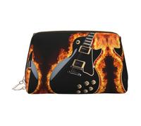 DUWAA Trousse de toilette en cuir imprimé guitare électrique pour homme et femme, cadeau de voyage, salle de bain, douche, articles de toilette, doré, One Size