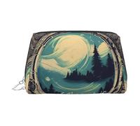 DUWAA Trousse de toilette en cuir imprimé « Not All Who Wander Are Lost » pour homme et femme, cadeau de voyage, pour salle de bain, douche, articles de toilette, Argenté, One Size