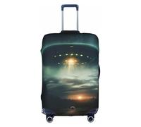 DUWAA Ufo At Night Housse de protection élastique pour valise de 45,7 à 81,3 cm, blanc, Small