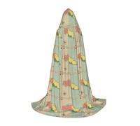 DUWAA Vanuatu Cape médiévale imprimée avec capuche Motif caractéristiques géographiques Renaissance Costume d'Halloween Cosplay Prop