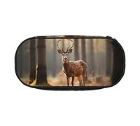 DUWAA Whitetail Deer Fawn in Wilderness Stag2 Trousse fonctionnelle pour papeterie portable Trousse à crayons légère