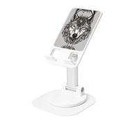 DUWAA Wolf Motifs Accessories03 Support de téléphone rotatif à 360°, support de téléphone portable, réglable, pour bureau, maison, bureau et appels vidéo