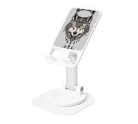 DUWAA Wolf Motifs Accessories04 Support de téléphone rotatif à 360 °, support de téléphone portable, réglable, pour bureau, maison, bureau et appels vidéo
