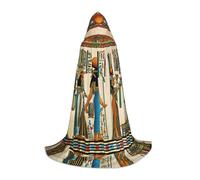DUWAA Women in Ancient Egypt Print Halloween Cape à capuche style médiéval pour fête de Noël, cosplay, costumes de bal masqué