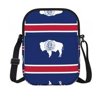 DUWAA Wyoming - Petit sac à bandoulière avec fermeture éclair et sangle réglable - Motif drapeau de l'État du Wyoming