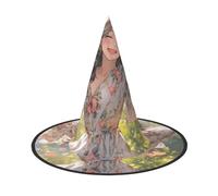 DUWAA You Are Beautiful1 Lot de 3 chapeaux de sorcière imprimés, chapeau de magicien, accessoires de cosplay pour Halloween, fête, bal masqué, carnaval