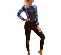 DUWEIKE Combinaisons De Plongée Intégrales pour Femmes, Néoprène 3 Mm, Fermeture Éclair dans Le Dos, pour La Plongée, Le Surf, La Plongée avec Tuba, Le Kayak Et Les Sports Nautiques,Bleu,L