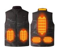 DUWEIKE Gilet Chauffant, Gilet Chauffant Électrique Rechargeable USB 6 Zones, Veste Chauffante Lavable Unisexe,Camo,XL