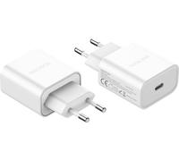 Dux Ducis Chargeur mural Alimentation USB-C Connecteur type-C 20W Chargeur rapide 3A compatible avec smartphone blanc