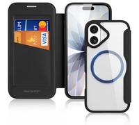 DUX DUCIS Coque Magnétique pour iPhone 17 Etui Compatible avec MagSafe, Dos Transparente Anti-Choc Anti-Rayures Flip Étui en Cuir Housse Case pour iPhone 17 Coque (6,3 Pouces, Noir)