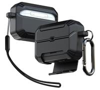 DUX DUCIS Coque pour AirPods Pro 3 (2025), [LED Avant Visible] [Support en PC Rigide], Housse en Silicone Etui de Protection pour AirPods Pro 3 Génération avec Lanière et Porte-clés, Noir