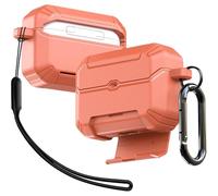 DUX DUCIS Coque pour AirPods Pro 3 (2025), [LED Avant Visible] [Support en PC Rigide], Housse en Silicone Etui de Protection pour AirPods Pro 3 Génération avec Lanière et Porte-clés, Orange