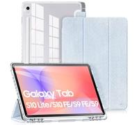 DUX DUCIS Coque pour Samsung Galaxy Tab S10 Lite/ S10 FE / S9 FE / S9 avec Porte-Crayon, Housse Arrière Transparente Claire et Fine, Ultra Fin Étui avec Fonction Veille/Réveil Automatique, Bleu Clair