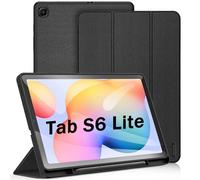 DUX DUCIS Coque pour Samsung Galaxy Tab S6 Lite 10,4" 2024/2022/2020, Étui de Protection TPU Souple avec Support S Pen pour S6 Lite 10,4 Pouces, Couvercle de Support Avant Multi-Angle, Noir