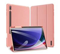 Dux DUCIS Domo Étui de Protection en Cuir synthétique pour Samsung Galaxy Tab S9 Plus (X810/X816B) avec Porte-Stylet et Fonction Veille/réveil Automatique Rose