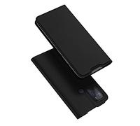 DUX DUCIS Étui de protection à rabat en cuir pour Motorola One Vision avec compartiment pour cartes - Noir