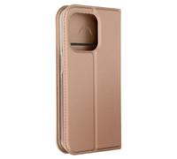 Dux Ducis Étui pour iPhone 15 Pro Clapet Porte-carte Support Vidéo Rose