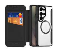 DUX DUCIS Folio étui magnétique pour Samsung Galaxy S26 Ultra, S26 Plus S25 ultra S25 Edge avec porte-carte portefeuille couverture MagSafe noir