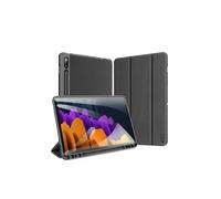 Dux Ducis Housse de livre rigide avec Smart Sleep Stand Fonction pour SAMSUNG GALAXY TAB S7+ 12,4 Tablet Housse Etui Portefeuille Housse de protection Noir