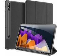 Dux Ducis Livre Housse Coque rigide avec Smart Sleep Stand Fonction pour SAMSUNG GALAXY TAB S7 11 Tablet Housse Etui Portefeuille Housse de protection Noir Noir