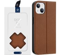 Dux Ducis Skin X2 Housse pour iPhone 14 Plus Housse avec rabat magnétique marron