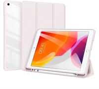 Dux Ducis Toby Eco-Leather Tablet Case Cover Cover pour iPad 7/8 10.2" avec fonction Smart-Sleep Wake-Up Pen Holder Housse de protection en rose