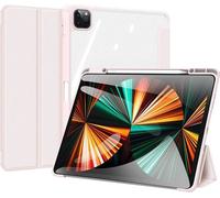Dux Ducis Toby Eco-Leather Tablet Case Cover Cover pour iPad Pro 12.9" 2021 avec fonction Smart-Sleep Wake-Up Pen Holder Housse de protection rose