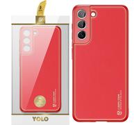 Dux Ducis Yolo élégante coque en pour Samsung Galaxy S22 rouge Housse de téléphone portable