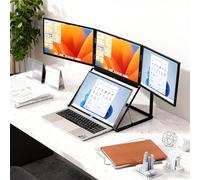 DUXMM Écran Pliable pour Ordinateur Portable 15,6 Pouces,Triple écran IPS Full HD 1080p,Connexion USB-C/HDMI/USB-C Plug-Play,Rotation à 360° et Angles de Vision réglables,Compatible Windows et macOS