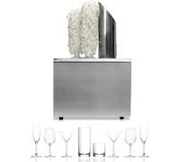 DUXMM Laveuse électrique en Acier Inoxydable, sécheuse électrique Commerciale Automatique avec Chauffage et séchage instantanés, Convient aux Verres à Champagne et aux Verres à bière ThreeHeads