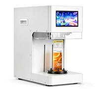 DUXMM Nouvelle Machine Intelligente de Scellage de Boîtes de Conserve,L'Écran Tactile Et Comptage,1.18"-3.94" dia & 2.4"-7.9" Height,pour Cafés, Bars Et Magasins de Boissons White