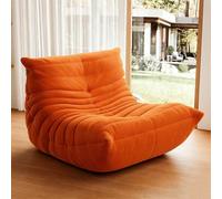 DUXMM Pouf Poire pour Adultes, Pouf Poire de Lecture en Mousse à mémoire de Forme avec Rembourrage en Fausse Fourrure, canapé de Sol Relaxant, Coin Lecture dans la Chambre, Fauteuil de Jeu Orange