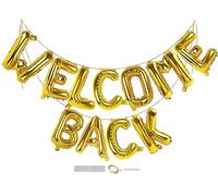 DUXUANT Welcome Back Bannière de ballons de bienvenue en aluminium Lettre Ballons alphabet pour le premier jour de l'école Enseignant Retour à l'école Décor Bienvenue Fête Fournitures